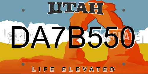 DA7B550 Utah License Plate