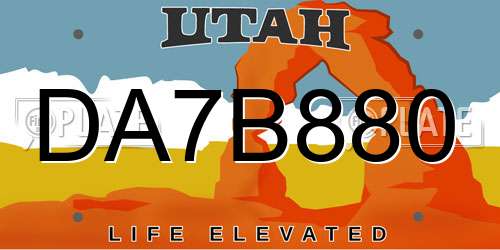 DA7B880 Utah License Plate