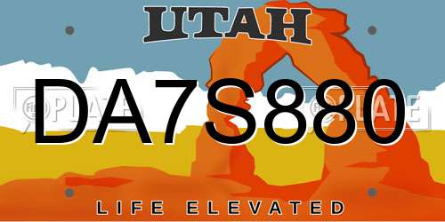 DA7S880 Utah License Plate
