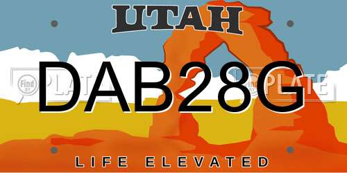 DAB28G Utah License Plate