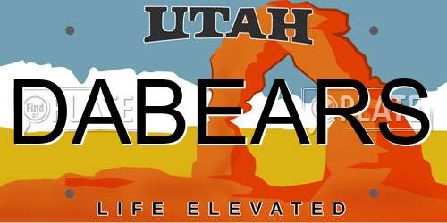 DABEARS Utah License Plate