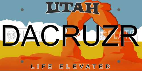 DACRUZR Utah License Plate