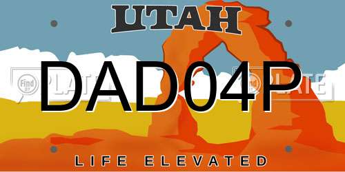 DAD04P Utah License Plate
