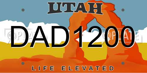 DAD1200 Utah License Plate