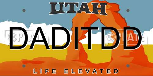 DADITDD Utah License Plate