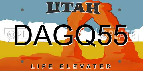 DAGQ55 Utah License Plate