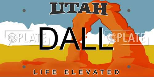 DALL Utah License Plate