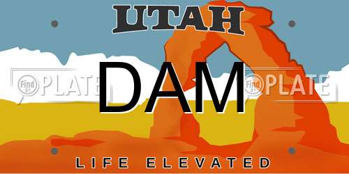 DAM Utah License Plate