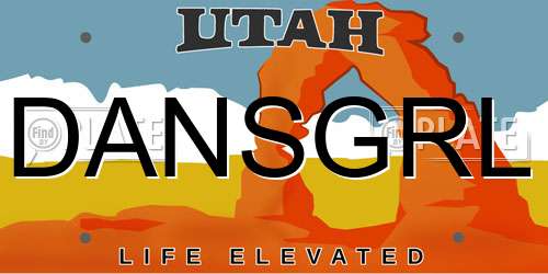 DANSGRL Utah License Plate