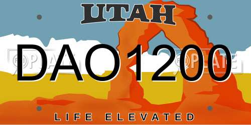 DAO1200 Utah License Plate