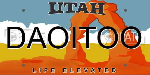 DAOITOO Utah License Plate