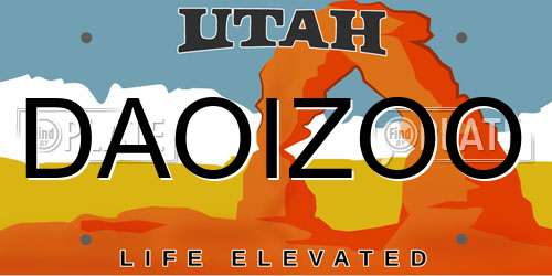 DAOIZOO Utah License Plate