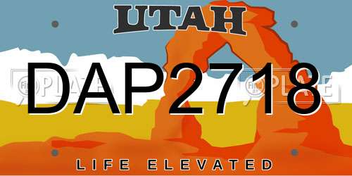 DAP2718 Utah License Plate