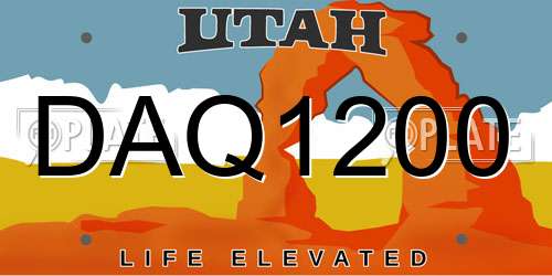 DAQ1200 Utah License Plate