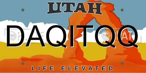 DAQITQQ Utah License Plate