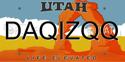 DAQIZQQ Utah License Plate