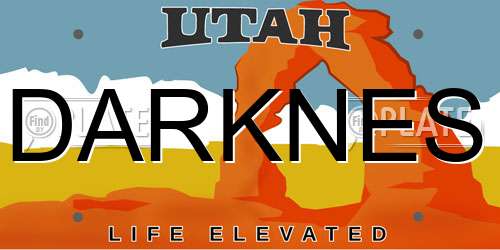 DARKNES Utah License Plate