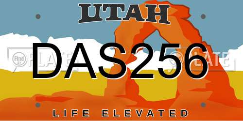 DAS256 Utah License Plate