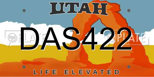 DAS422 Utah License Plate