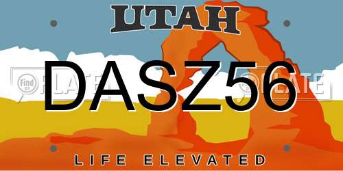 DASZ56 Utah License Plate