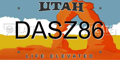 DASZ86 Utah License Plate