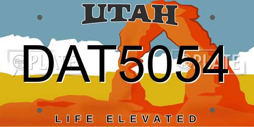 DAT5054 Utah License Plate