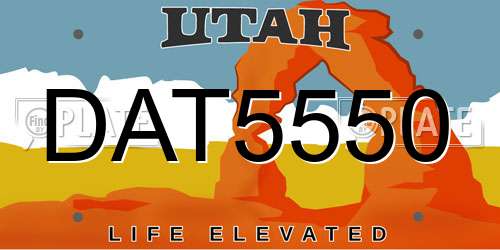 DAT5550 Utah License Plate