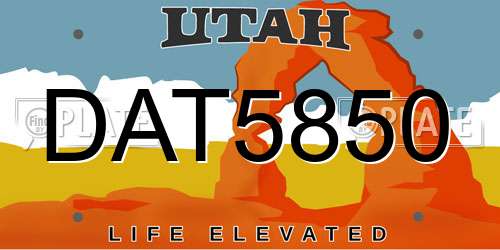 DAT5850 Utah License Plate