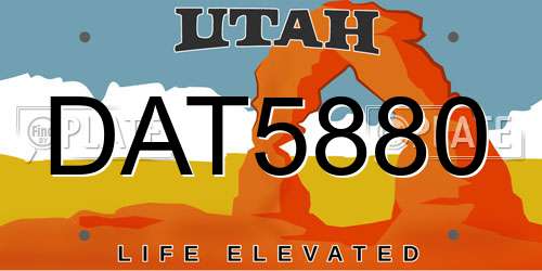 DAT5880 Utah License Plate
