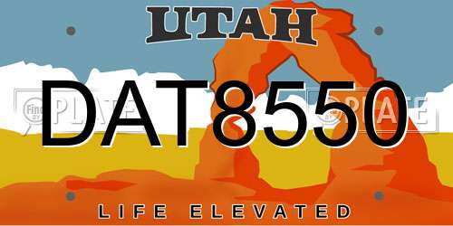 DAT8550 Utah License Plate