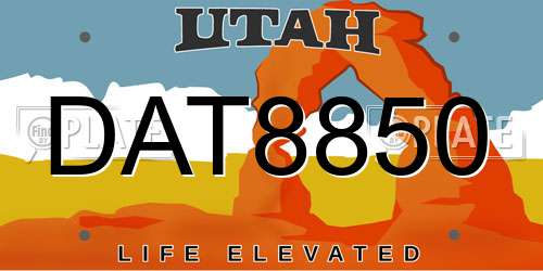 DAT8850 Utah License Plate