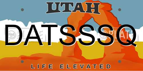 DATSSSQ Utah License Plate