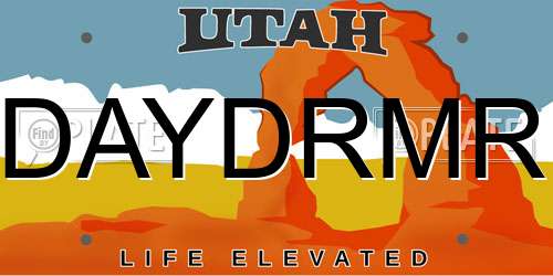 DAYDRMR Utah License Plate