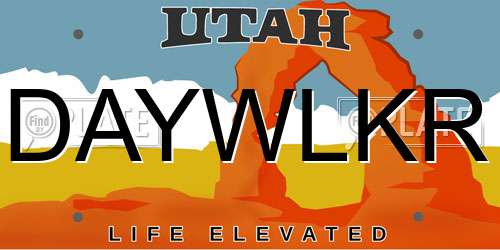 DAYWLKR Utah License Plate