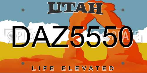 DAZ5550 Utah License Plate