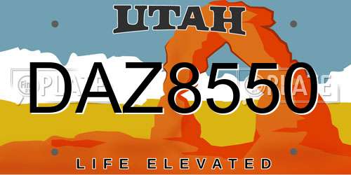 DAZ8550 Utah License Plate