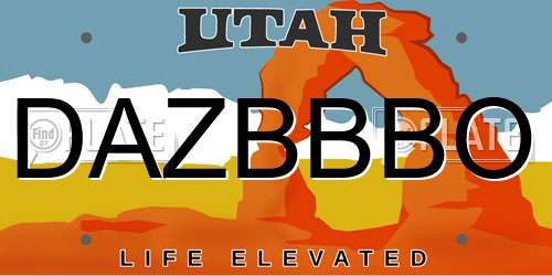 DAZBBBO Utah License Plate
