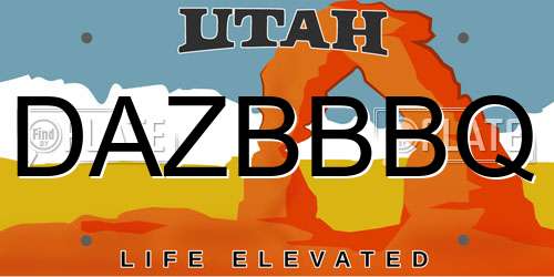 DAZBBBQ Utah License Plate
