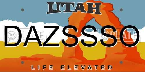 DAZSSSO Utah License Plate
