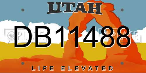 DB11488 Utah License Plate