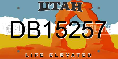 DB15257 Utah License Plate