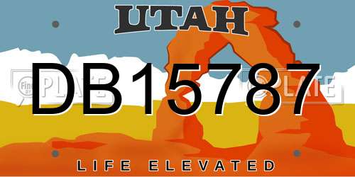 DB15787 Utah License Plate
