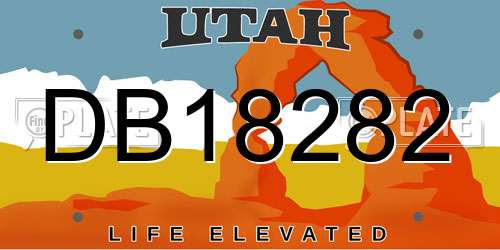 DB18282 Utah License Plate