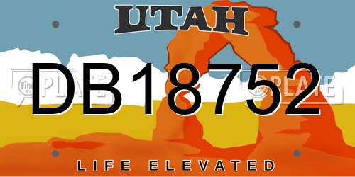 DB18752 Utah License Plate