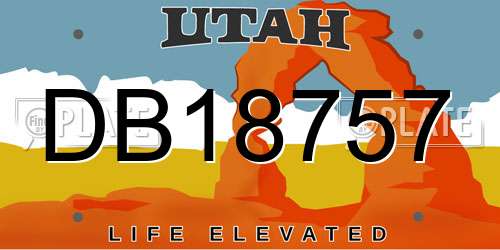 DB18757 Utah License Plate