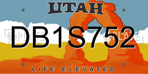 DB1S752 Utah License Plate