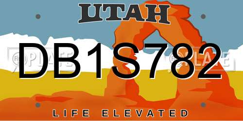 DB1S782 Utah License Plate