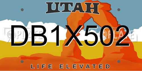 DB1X502 Utah License Plate