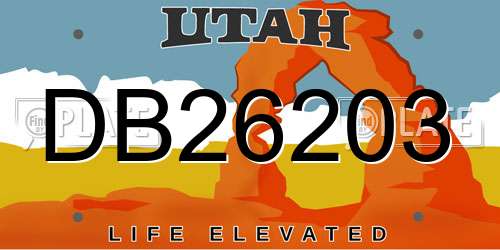 DB26203 Utah License Plate
