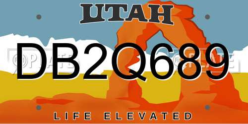 DB2Q689 Utah License Plate